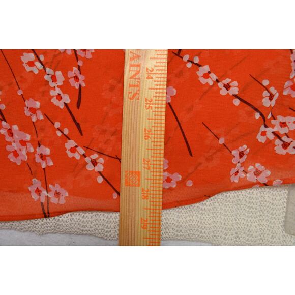 Cabi Coral Pink Floral Blossom VNeck Short Sleeve Blouse Boxy Fit Drapey Top XXL - Picture 7 of 7